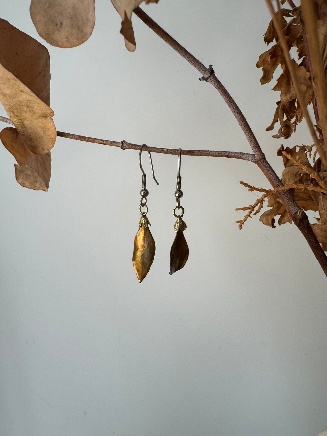 Vintage Golden Leaf Earrings