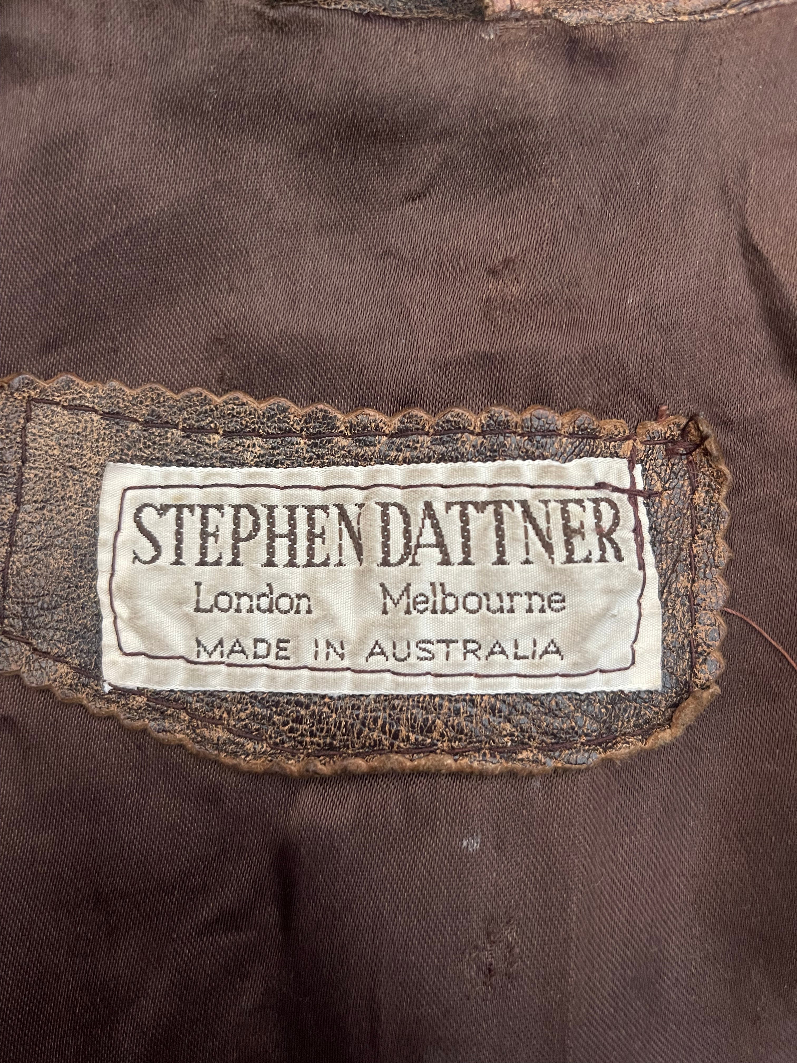 Vintage Stephen Dattner Leather Bomber Made in Aus (S)