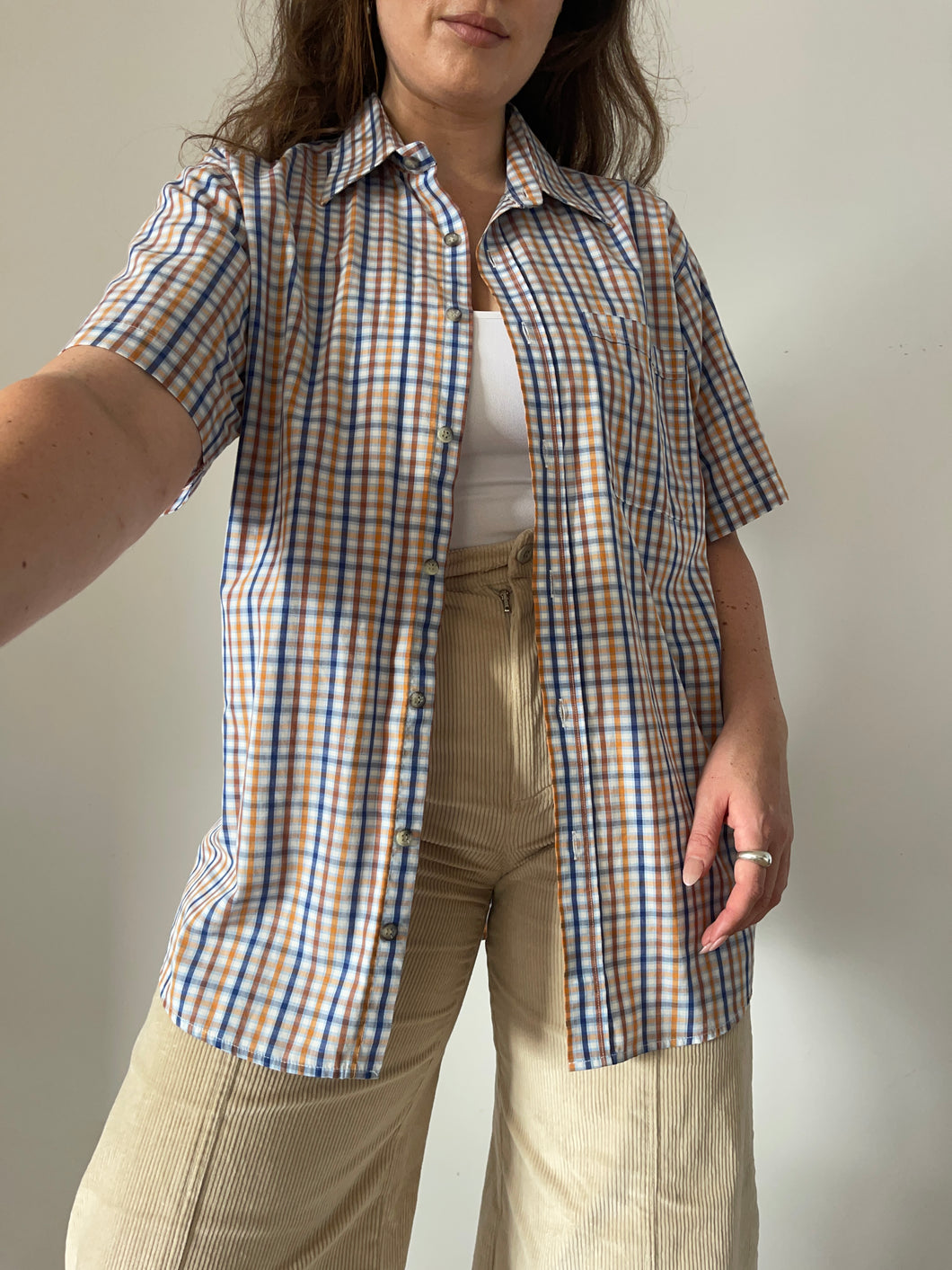 Vintage Checked Button Up Shirt (M)