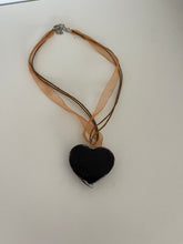 Load image into Gallery viewer, Vintage Handmade Glass Heart Pendant Necklace

