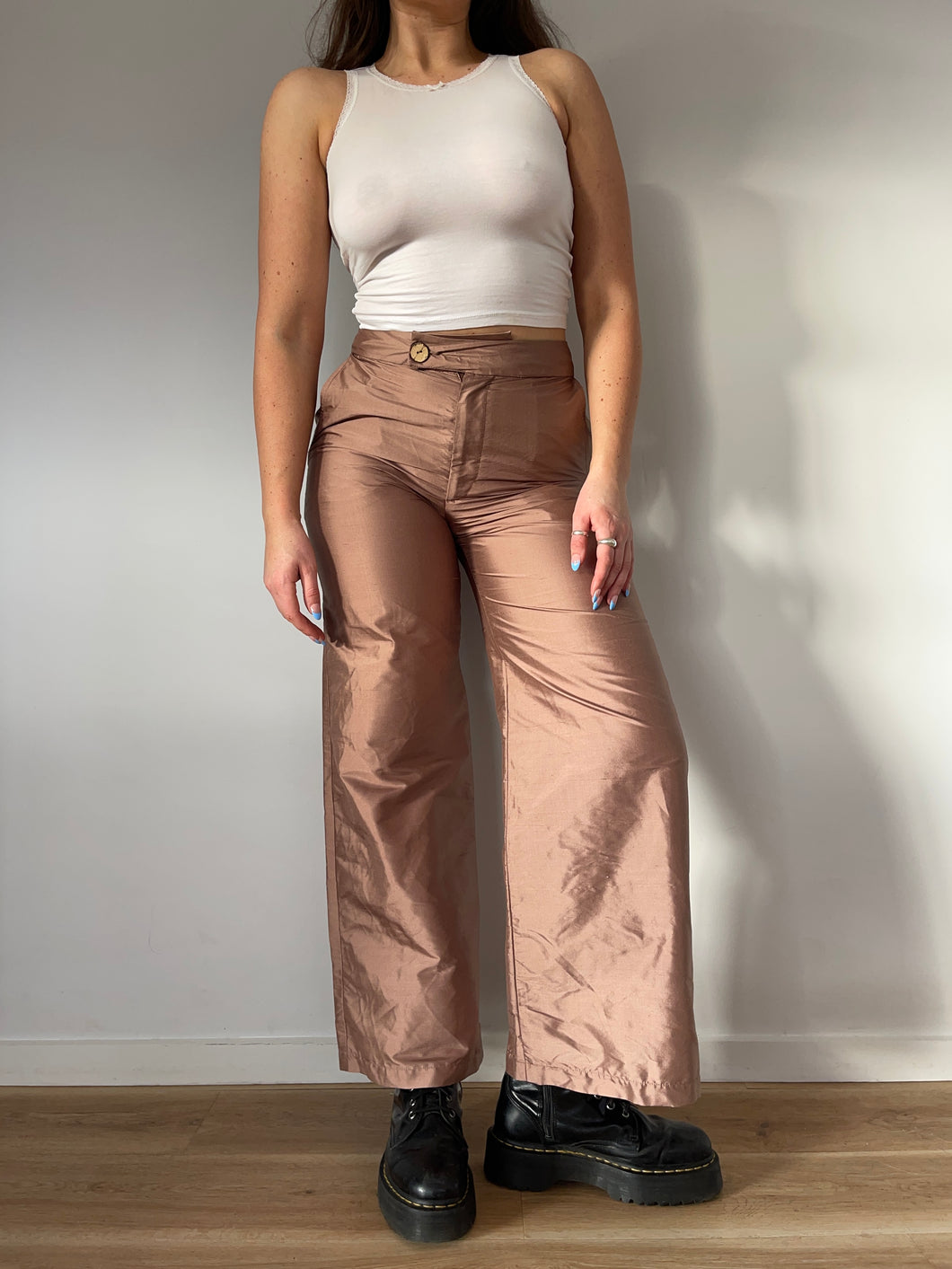 Vintage Handmade Wide-leg Metallic Pants (12)